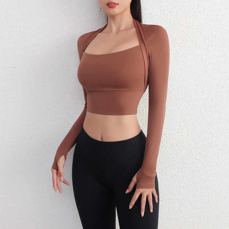 Long Sleeve Padded Yoga Shirts Long Sleeve Top