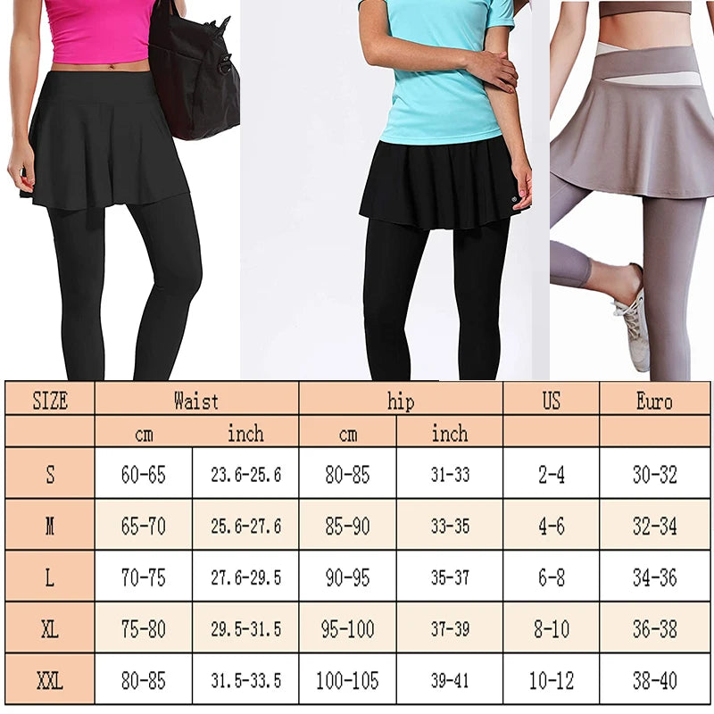 Cross-waist Legging Yoga with Skirts