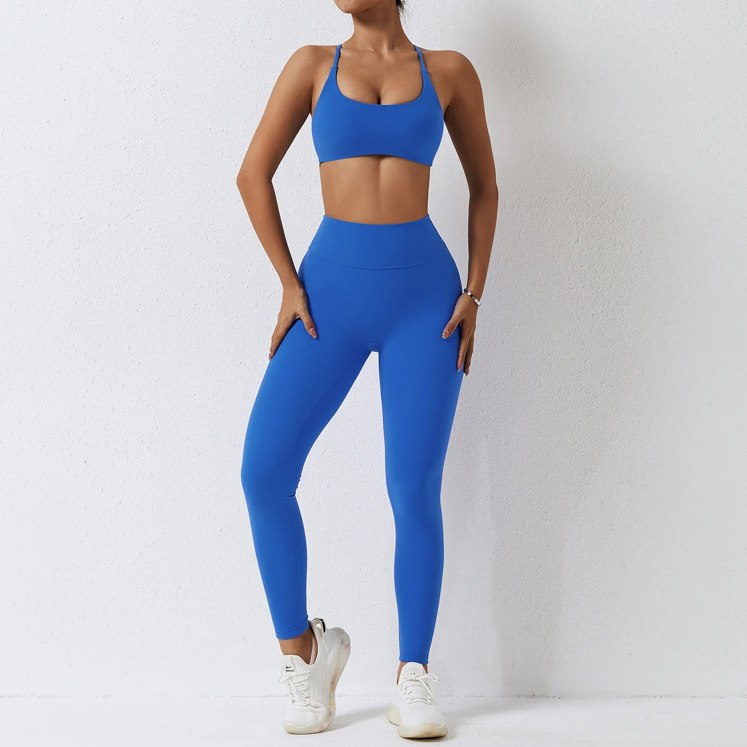 Women's 2-Piece High Waist Leggings Sports Bra Workout Tracksuit