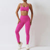 Women's 2-Piece High Waist Leggings Sports Bra Workout Tracksuit