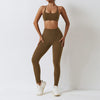 Women's 2-Piece High Waist Leggings Sports Bra Workout Tracksuit